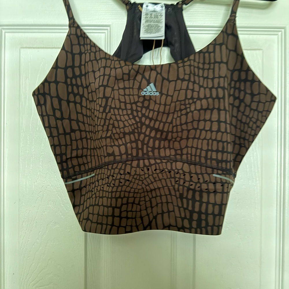 BNWT HIIT 45 Seconds Croco - Adidas Brown Crocodile Print Sports Bra